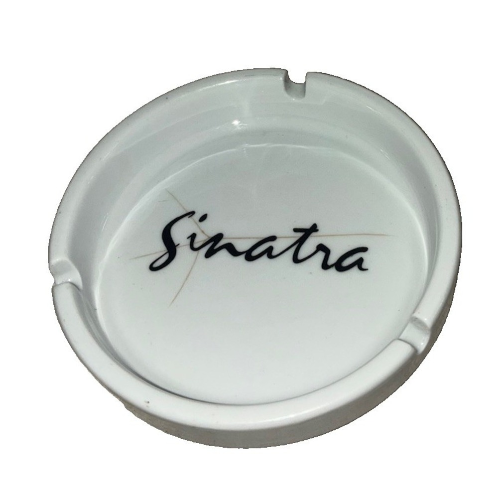 Vintage Sinatra Signature Ashtray 4" Porcelain Casino Nevada *flaw
